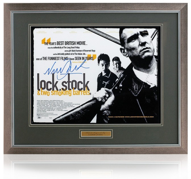 Vinnie Jones Signed 'Lock Stock and Two Smoking Barrels' Movie Poster