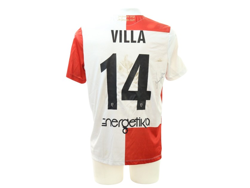 Villa's Signed Unwashed Shirt, Padova vs Pro Vercelli 2025 - Special 115th Anniversary
