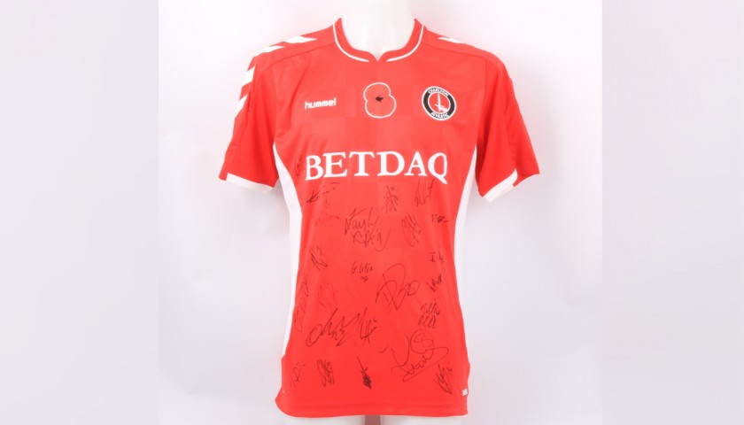 Charlton Athletic Official Poppy Shirt Signed by the Team