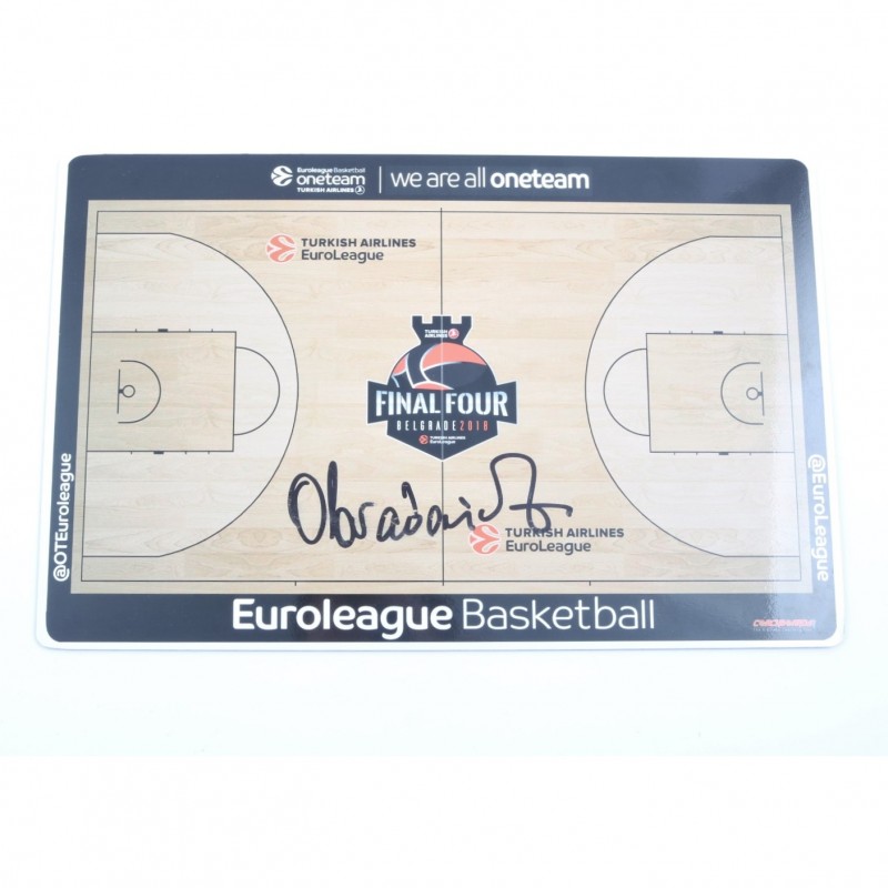 2018 Turkish Airlines EuroLeague Final Four Coach Board signed by Zeljko Obradovic