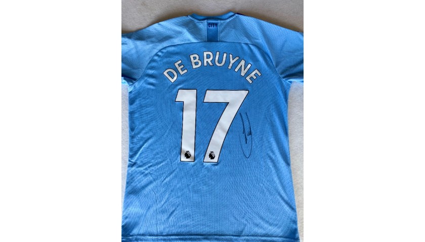 Kevin De Bruyne Signed Manchester City 2014-15 Home Shirt With Fan Style  Numbers - CharityStars