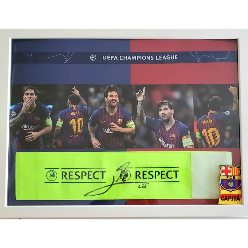 Messi's Barcelona Signed Match-Worn Captain's Armband, UCL 2018/19