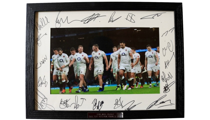 Signed and Framed England Rugby Team Photograph