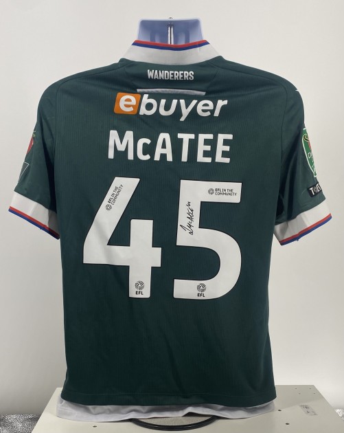 Maglia da trasferta firmata di John Mcatee del Bolton Wanderers, contro l'Arsenal