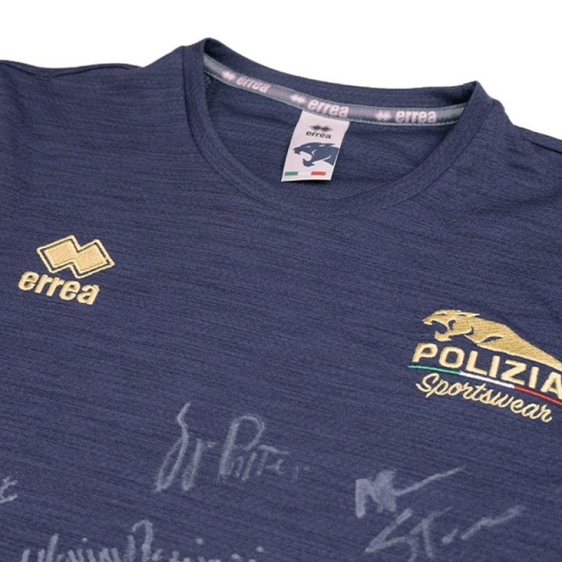 Erreà and Polizia di Stato Special Edition T-Shirt - Signed by the by the Fiamme Oro Champions