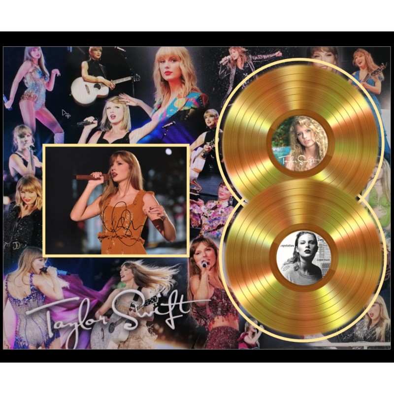 Taylor Swift Signed Gold Disc Display