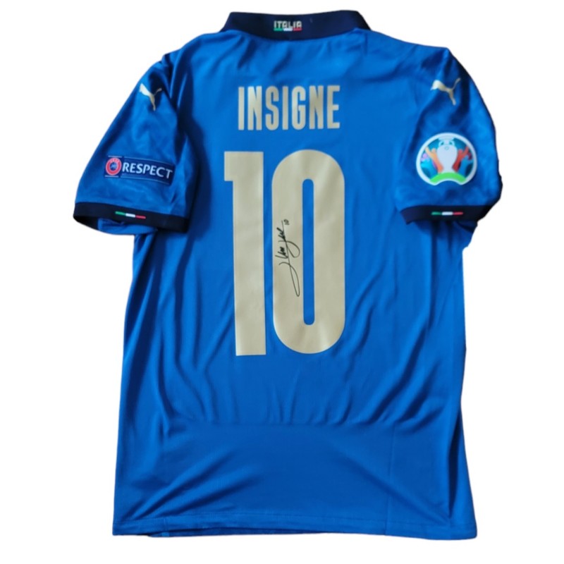 Insigne's Match-Issued Signed Shirt, Italy vs England Final Euro 2020