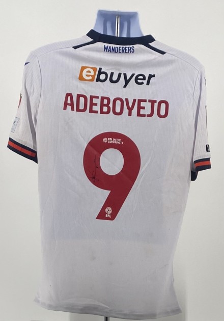 Victor Adeboyejo's Bolton Wanderers Signed Match Worn Shirt, vs Burton Albion 