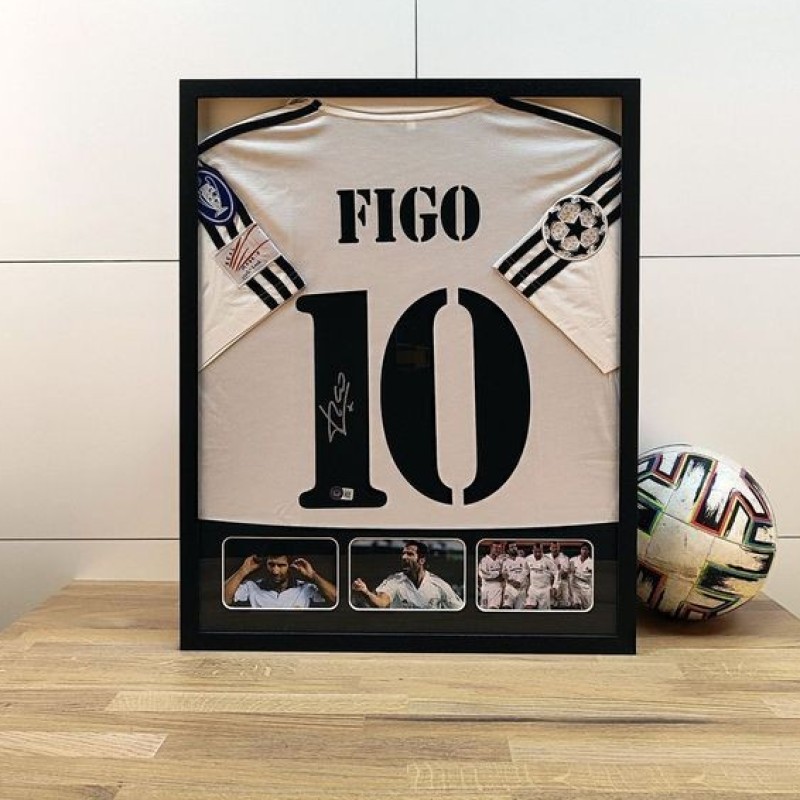 Maglia del Real Madrid firmata e incorniciata di Luis Figo