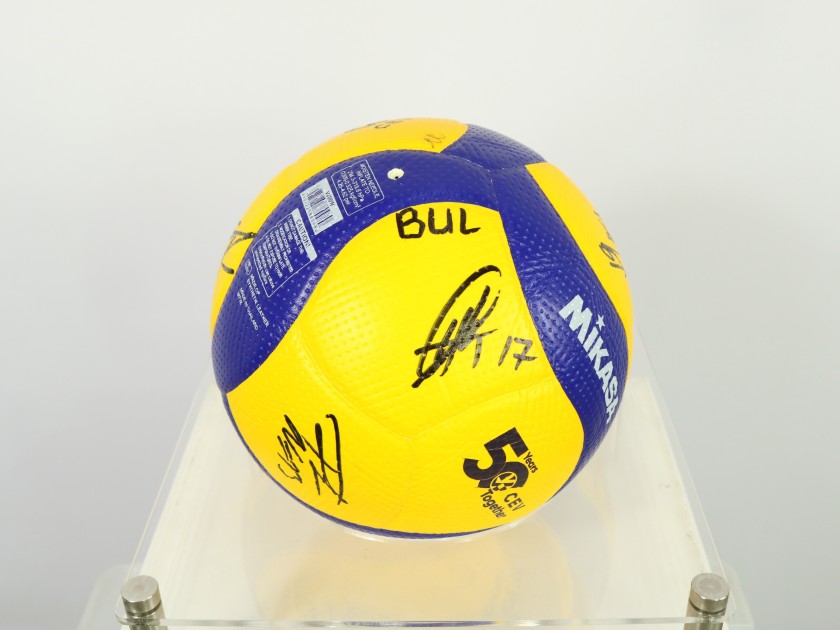 Pallone della Bulgaria ufficiale a Eurovolley 2023 autografato dalla Nazionale maschile