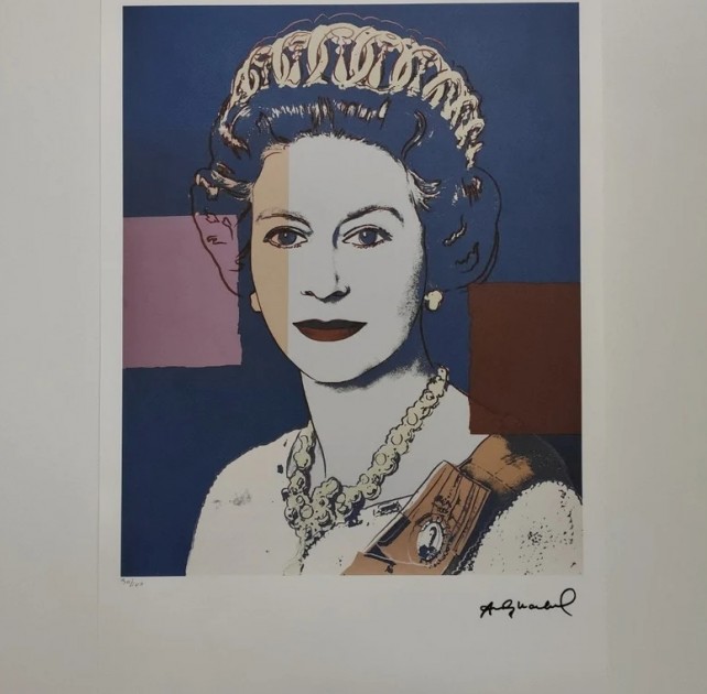 "Queen Elizabeth II" Lithograph Signed by Andy Warhol 