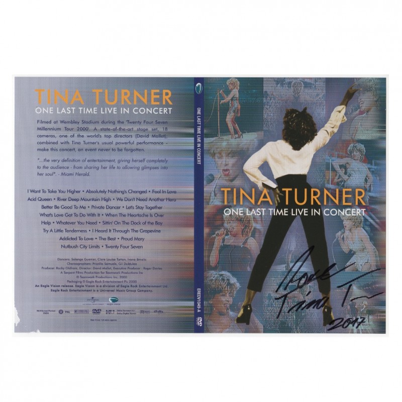 One Last Time Live in Concert DVD Signed by Tina Turner