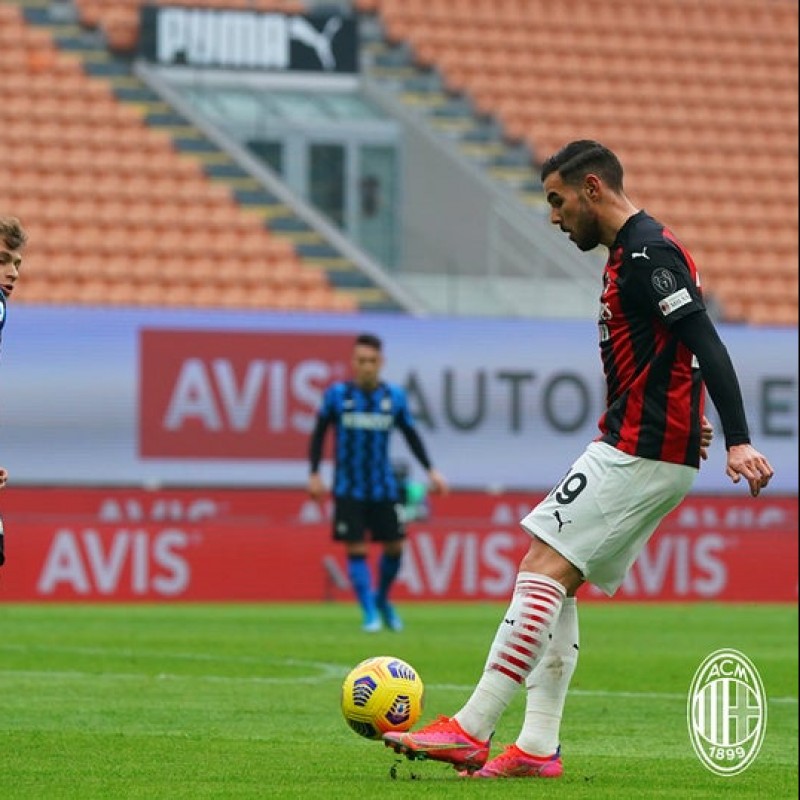 Maglia Theo Hernandez indossata Milan-Inter 2021 - Autografata