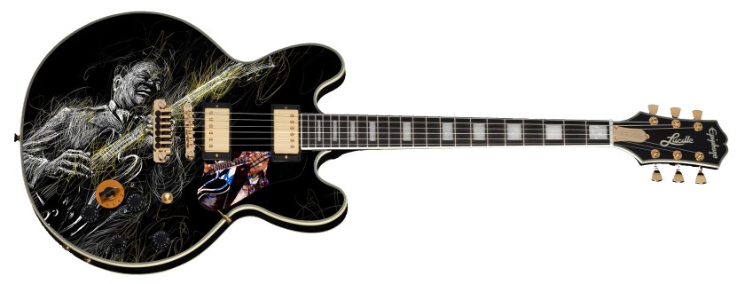Battipenna chitarra Gibson Epiphone Lucille personalizzata - Autografato da B.B. King 