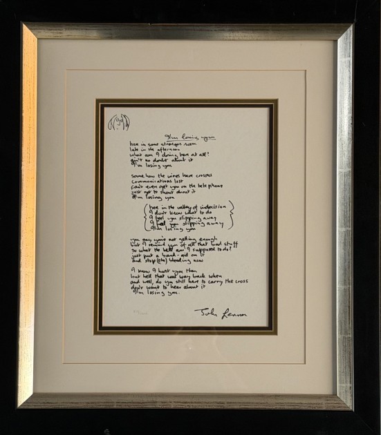 John Lennon "Bag One – I'm Losing You" Framed Plate Signed Printer's Proof