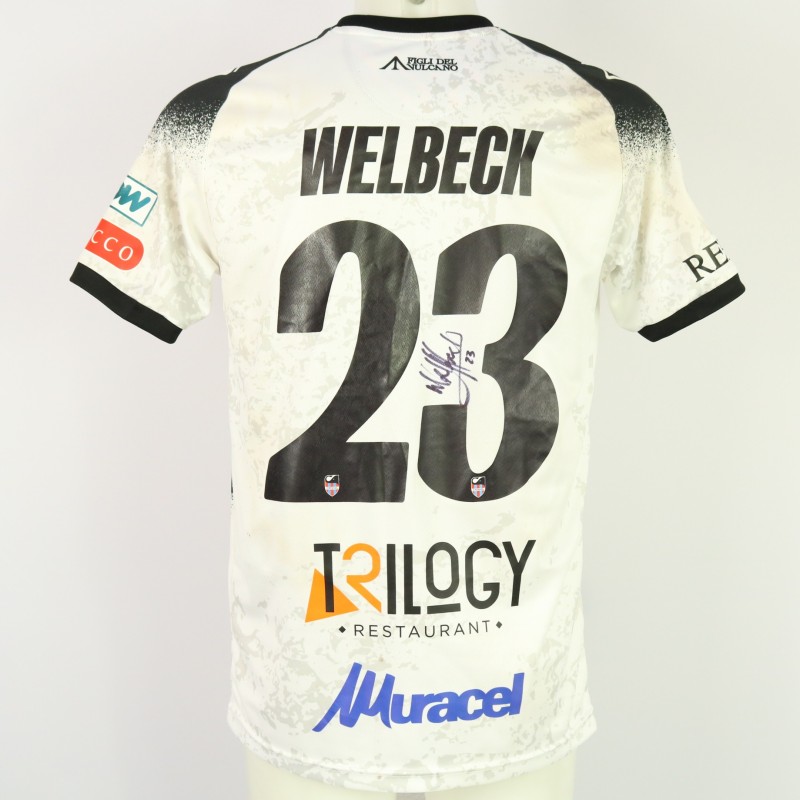 Welbeck's Unwashed Signed Shirt, Avellino vs Catania 2024