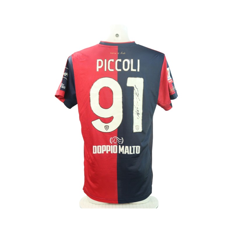 Piccoli's Signed Unwashed Shirt, Cagliari vs Cremonese 2024