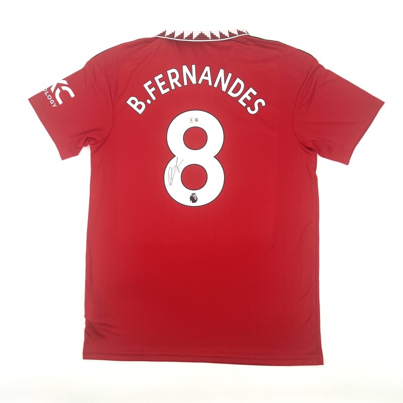 Maglia Manchester United firmata da Bruno Fernandes, 2022/2023