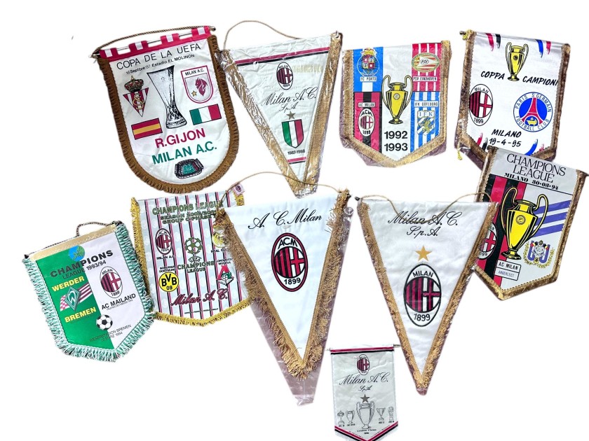 Milan's Collection of Ten Official Pennants