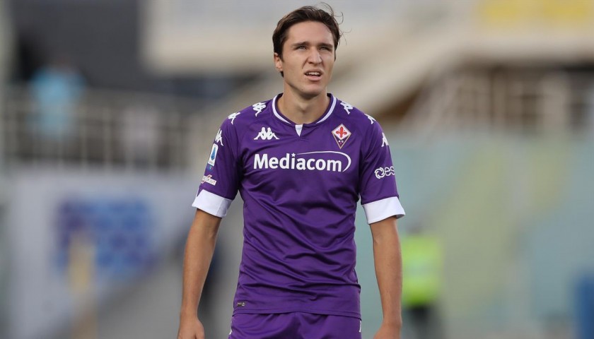 Chiesa's Signed Match Shirt, Fiorentina-Torino 2020 