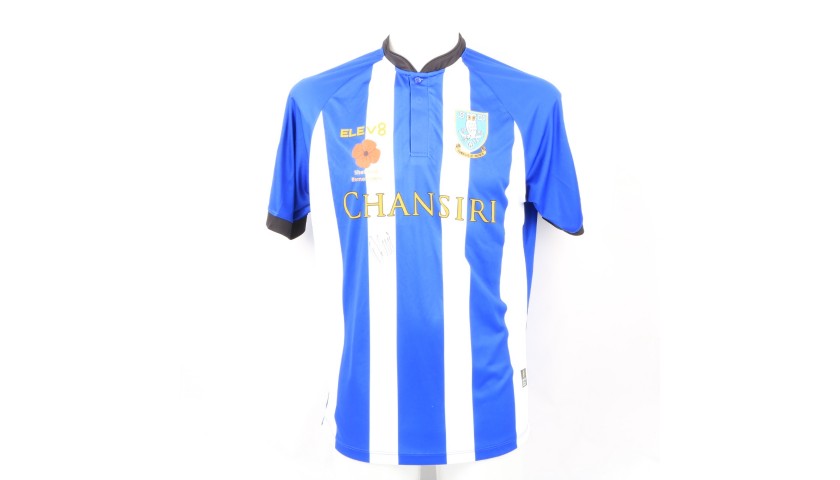 Liam Palmer's Sheffield Wednesday Match-Issued Signed Poppy Home Shirt