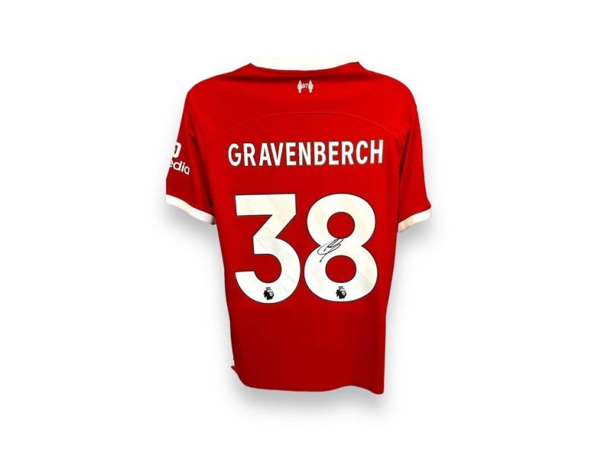 Ryan Gravenberch's Liverpool 2023/24 Signed and Framed Shirt