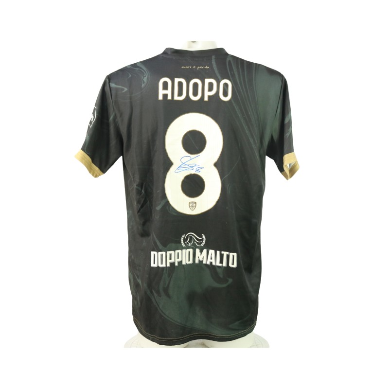 Adopo Signed Unwashed Shirt, Cagliari vs Napoli 2024