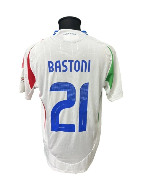 Bastoni's Issued Shirt, Italy vs Belgium Nations League 2024