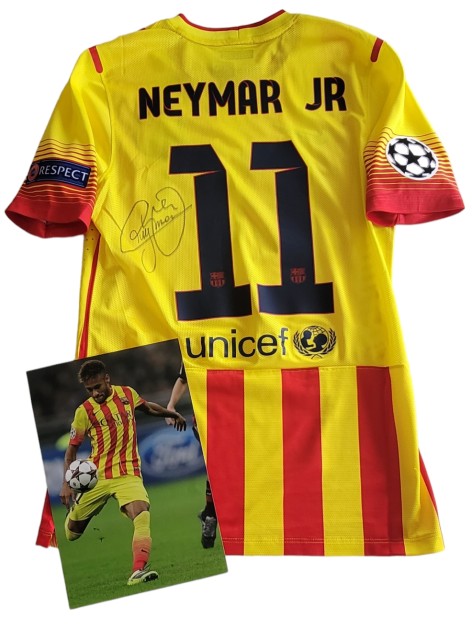 Neymar's Barcelona Signed Match Shirt, UCL 2013/14