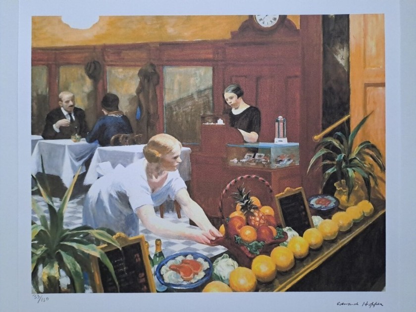 "Table for Ladies" Lithograph Signed by Edward Hopper