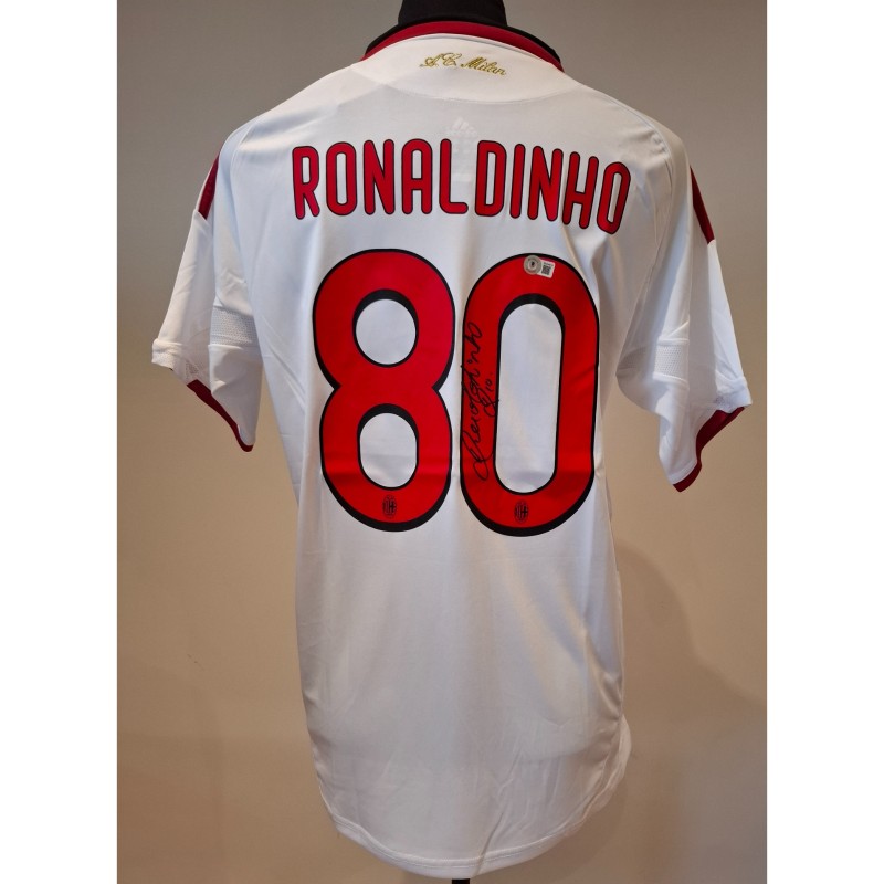 Ronaldinho's AC Milan 2009/10 Signed Replica Away Shirt