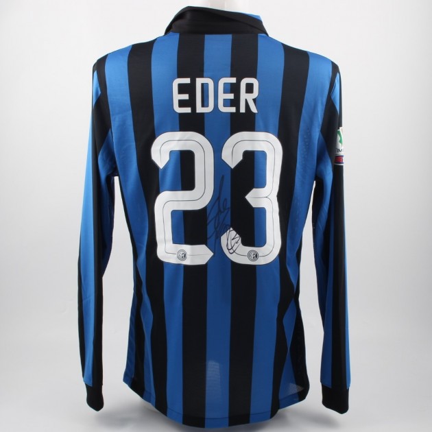 Eder Inter shirt, issued/worn Tim Cup 2015/2016 - signed