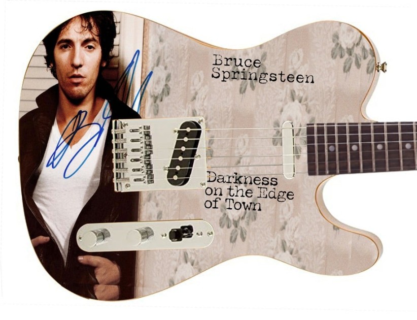 Bruce Springsteen Signed Darkness on Edge of Town Graphics Guitar