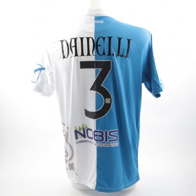 Dainelli issued shirt, Hellas-Chievo 20/02, special patch "Save Moras"