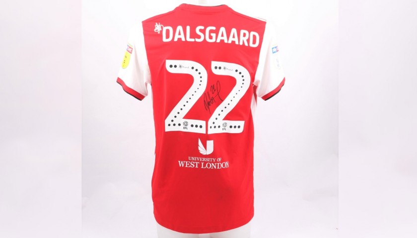 Dalsgaard's Brentford Worn and Signed Poppy Shirt