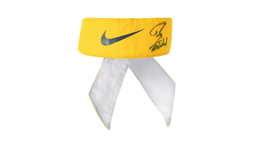 Rafael Nadal, Match Worn Bandana, Nike, Yellow