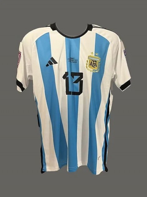 Adidas Argentina Cristian Romero Home Jersey 2022 World Cup Kit XL / 3 Stars Champions