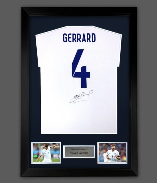 Steven Gerrard's England Signed and Framed Shirt