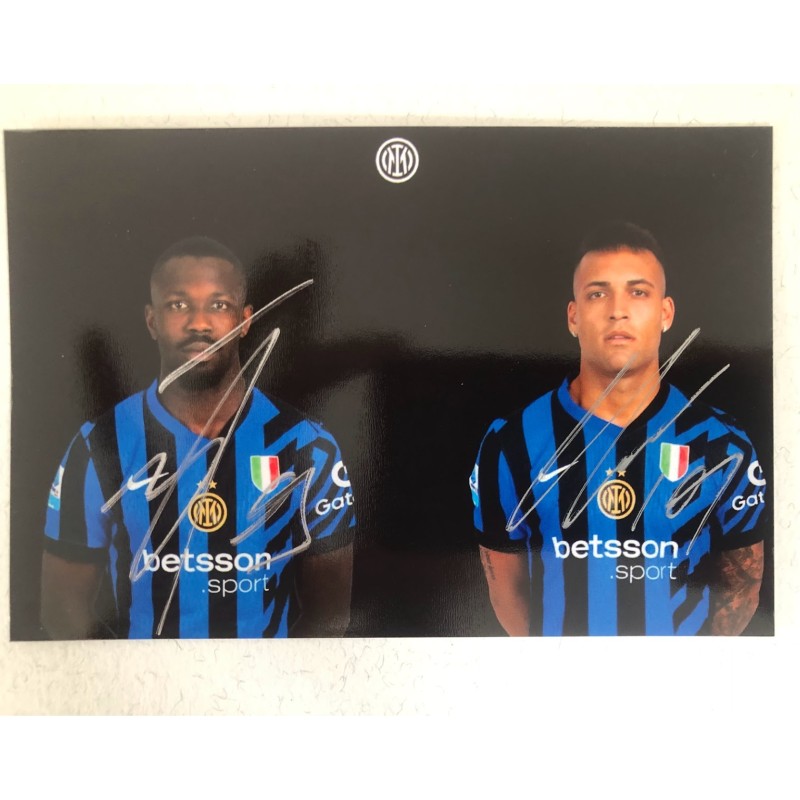 Fotografia autografata da Lautaro Martinez e Thuram