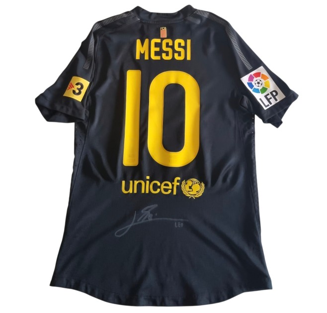 R - Messi's Barcelona vs Espanyol Signed Match-Issued Shirt, 2012