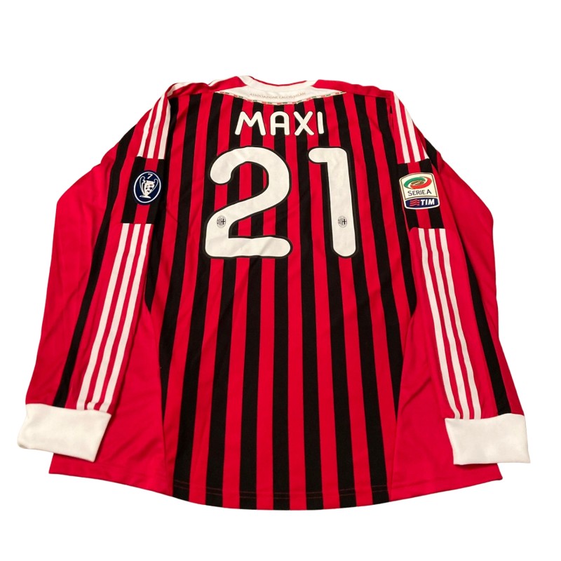 Maxi Lopez's Milan Match-Issued Shirt, 2011/12