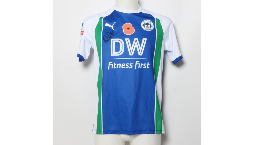 Kal Naismith's  Wigan Athletic Signed Poppy Home Shirt 