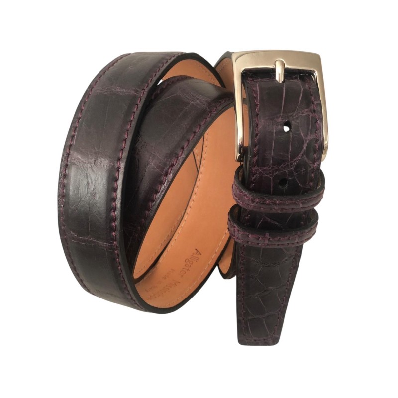 Vittorio Martire – Men’s Bordeaux Crocodile Belt