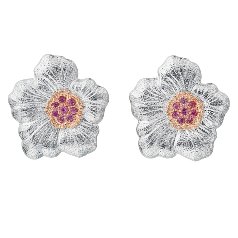 Buccellati - Silver Blossoms Sapphires stud earrings