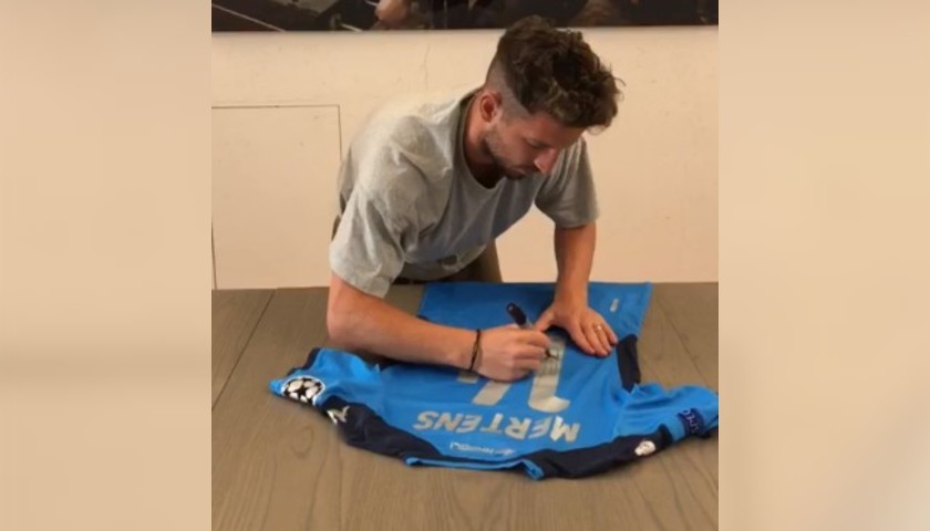 Mertens' Worn and Signed Shirt, Napoli-Barcelona 2020