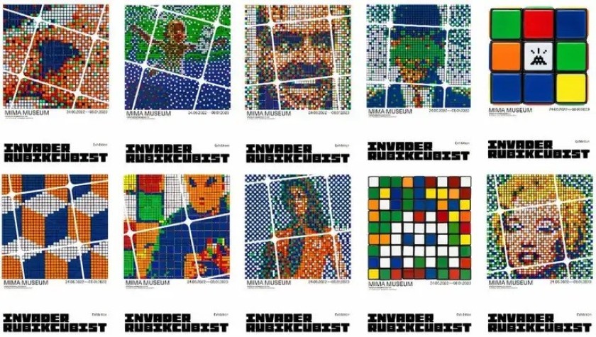 "Rubikcubist Posters (Set of 10)" artwork by Invader