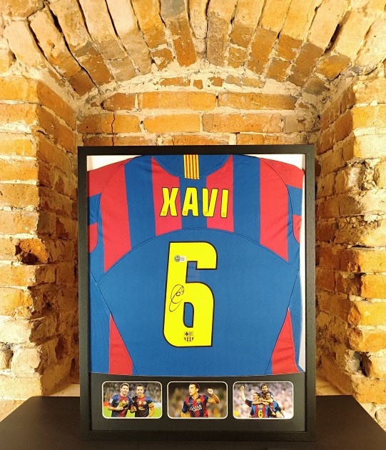 Xavi's Barcelona Signed And Framed Shirt