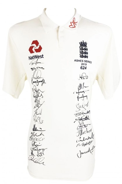 Maglia cricket Inghilterra vs Australia, Ashes 2019 - Autografata