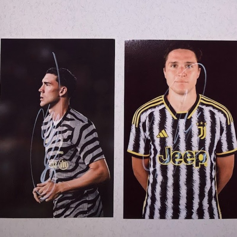 Photographs Signed by Dusan Vlahovic and Federico Chiesa