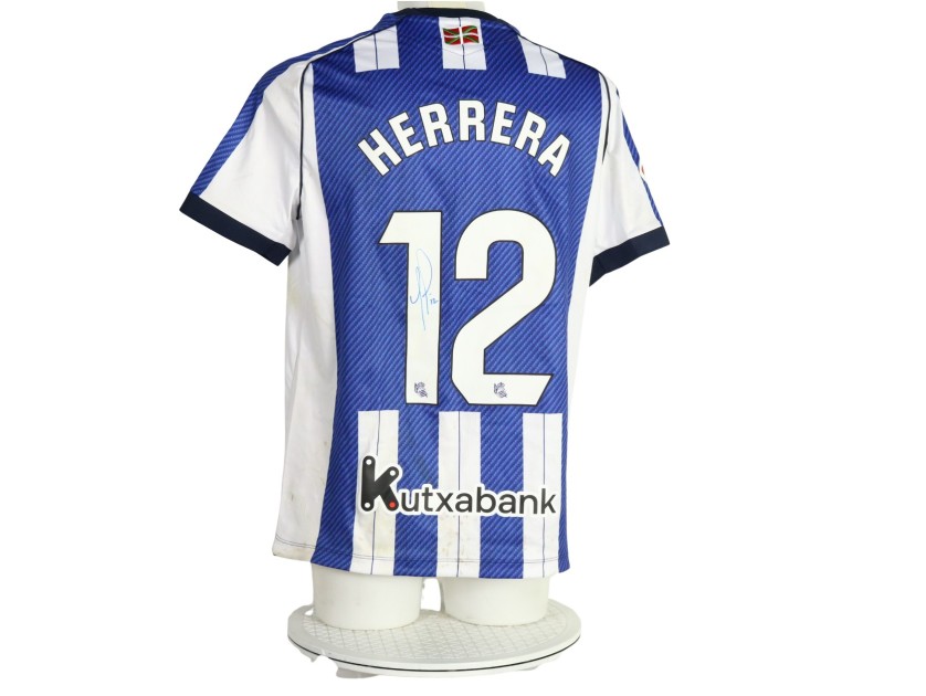 Herrera's Signed Unwashed Shirt, Real Sociedad vs Oviedo 2026